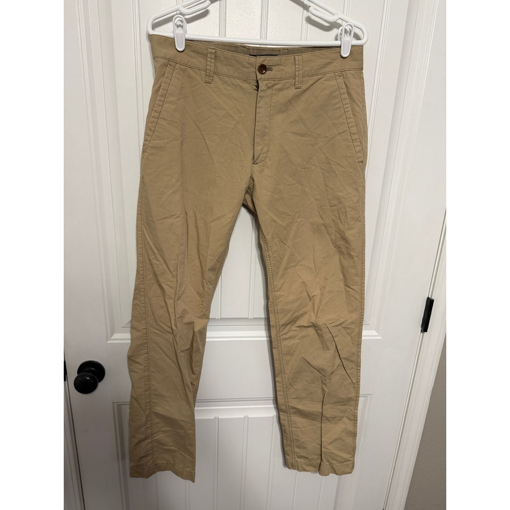 Banana Republic Chinos Mens 32/32 Straight Fit Khaki Tan Flat Front EUC